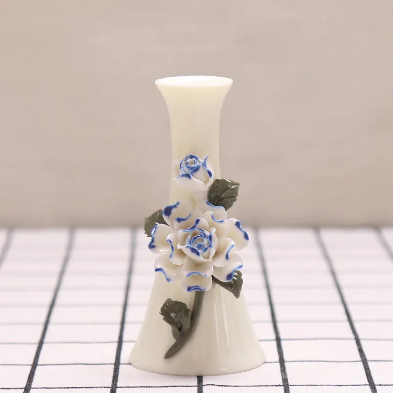 Simple Chinese Ceramic Home Vase Decoration Handmade Vase Desktop Crafts Standard Room Hand-knotted Flower Vase - Цвет: D