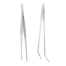 2 шт. магнитный Пинцет из нержавеющей стали с точечным наконечником для аквариумных растений, Прямой пинцет длиной 29,5 см и изогнутым пинцетом длиной 10,4 дюйма