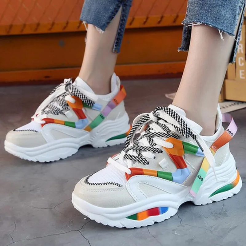 

Classic LOVERS Shoes Woman Increasing 6CM High Heel Sneakers Women Height Platform Breathable Outdoor Sneakers Walking Girls W6