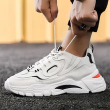 Новые мужские ботинки с массивным каблуком, качественные дышащие из искусственной кожи, мужские кроссовки со шнуровкой, модные уличные кроссовки, мужская обувь для взрослых