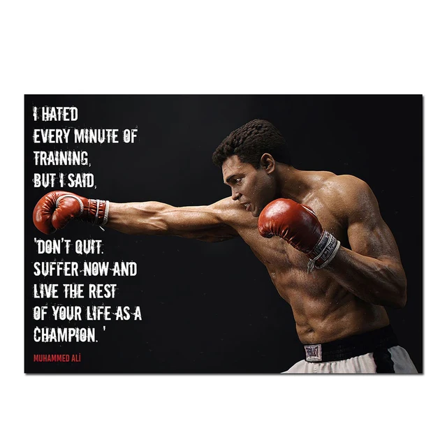 Boxing Art Posters And Prints Wall Art Canvas Famous Boxing King Muhammad  Ali Motivational Painting For Gym Room Home Decor - Painting & Calligraphy  - 