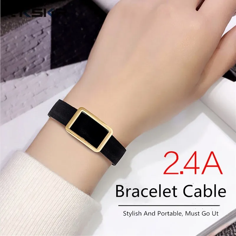 

New Portable Bracelet USB Micro Cable Sync Data Charger For Xiaomi Huawei Cord USB Type C Cable For iPhone 7 8 XR Samsung S8 S9