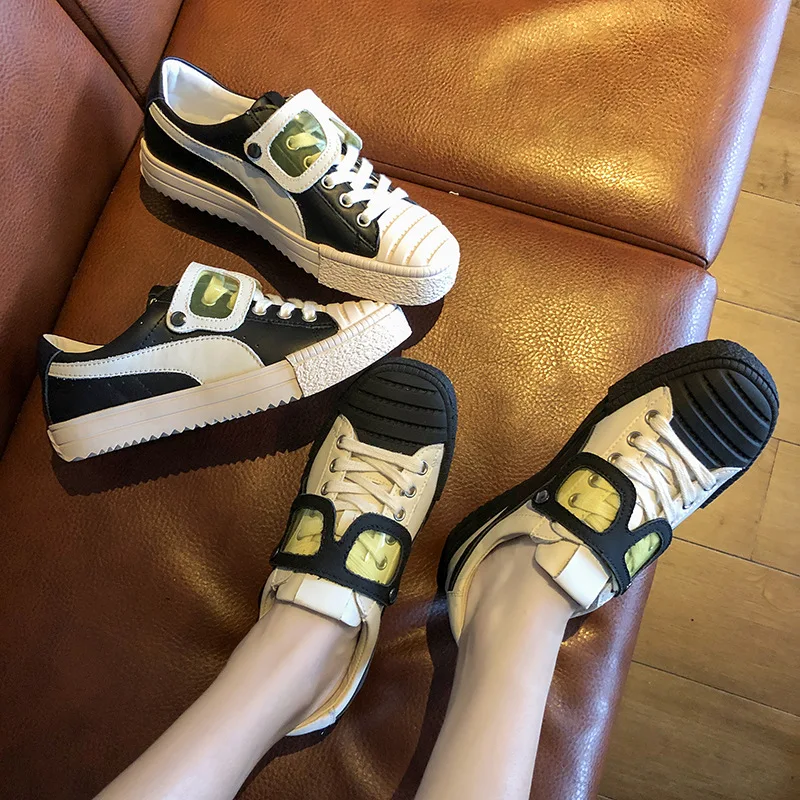 

White Shoes Women's 2019 New Style Summer Korean-style Ulzzang Versatile Breathable Flat Lace-up Cool Casual Board Shoes
