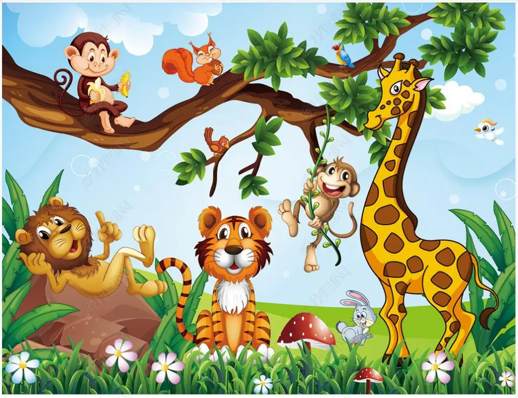 Настенные обои по фото индивидуальному заказу для стен 3 d мультяшная роспись