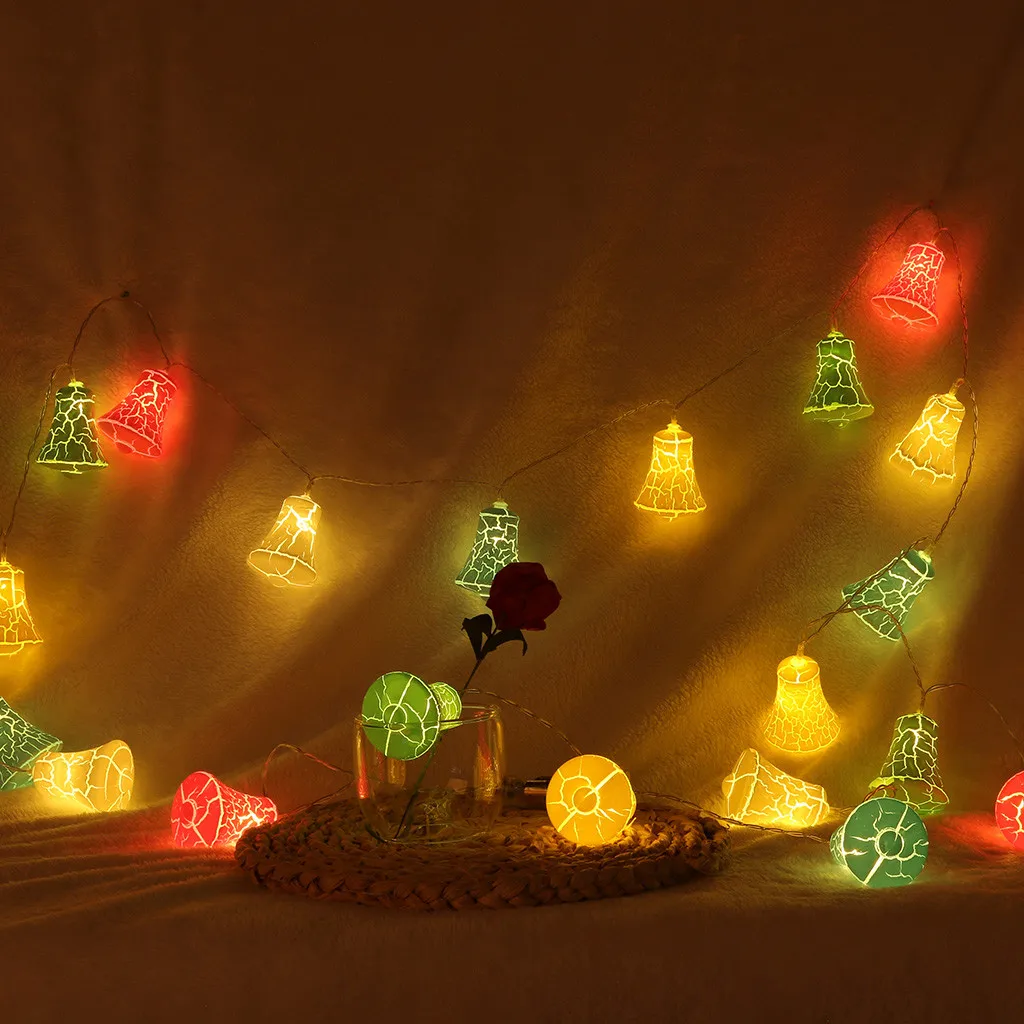 Crack Bell String Light Decorative Light 3 Meter 20 LED Light String Home Decoration AAA battery Bedroom Decor Party Celebration