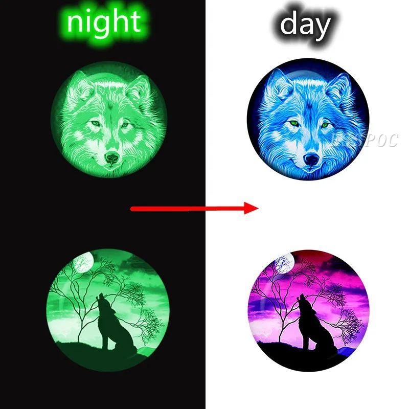 5 шт./лот светящийся волк стеклянный кабошон бусины 25 мм для Diy подвеска брелок база светится в темноте материал для изготовления украшений