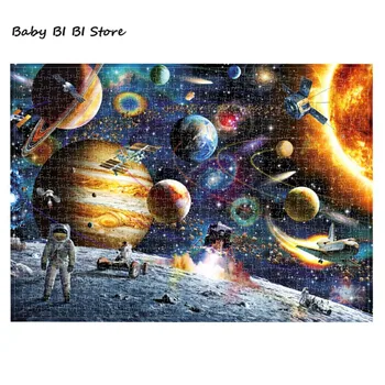 

500 Pcs Thicken Puzzle Relieve Stress Space Traveler Pattern Assemble Jigsaw