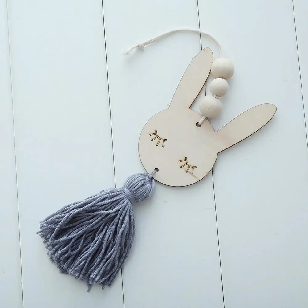 Скандинавский стиль в форме симпатичной звезды деревянные бусины с кисточкой детская комната настенные декорации орнамент для фотографии - Цвет: gary - rabbit