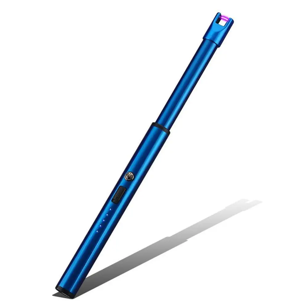BLUE Зажигалка для свечей USB Перезаряжаемые дуговая зажигалка, ветрозащищенная электрическая кухонная зажигалка - Цвет: BLUE