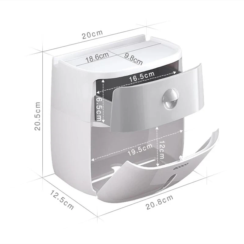 Waterproof Toilet Paper Holder Plastic Paper Towels Holder Wall Mounted Bathroom Shelf Storage Box Portable Toilet Roll