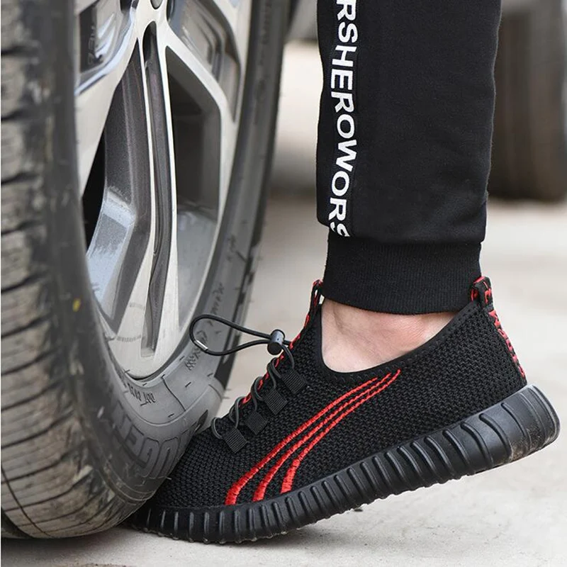 Safety Shoes Indestructible Steel Toe Breathable Work Shoes Men and Women Puncture-Proof Lightweight Non Slip Comfort Sneakers Men Shoes
