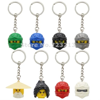 

8pcs Ninja Keychain Figure Set Jay Kai Zane Lloyd Nya Ninja Key Ring Model Building Blocks kits Toys for Children 1613