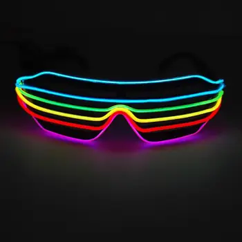 

GloryStar Cold Light Luminous Glasses LED Glasses Novelty Party Dress Decor Flash