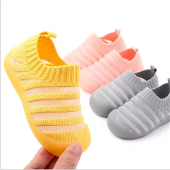 

Fashion Striped Baby Shoes Soft Anti-Slip Newborn Mesh First Walkers Toddler Casual Outdoors Crib Shoes