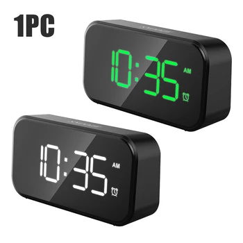 

With USB Port 5inch LED Screen Bedroom Snooze Kitchen Battery Backup Electronic 6 Brightness Digital Alarm Clock Home Office