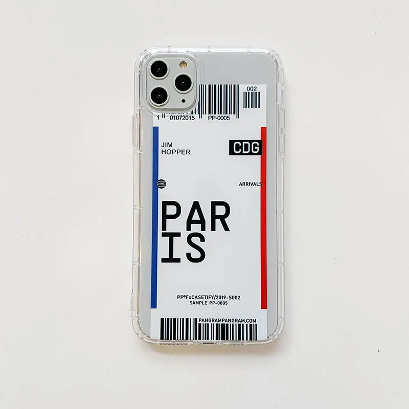 18 Ins Travel Label Country Phone Case For iPhone 11Pro Max 7 8 6 6s Plus X XR XS Max Flight Ticket Letter Soft Silicone Back Cover - Цвет: 18