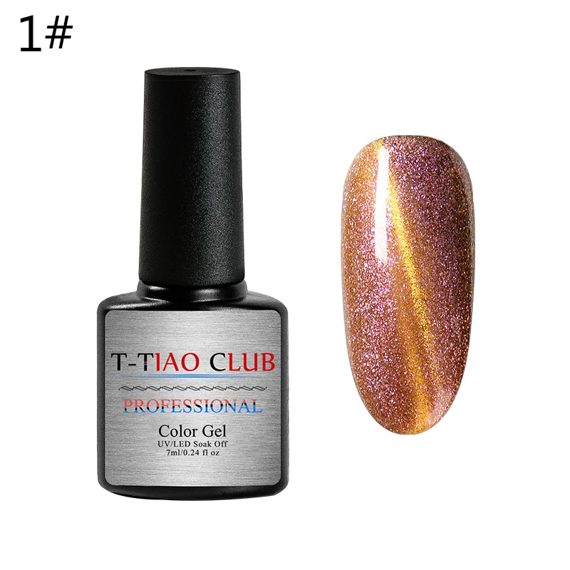 T-TIAO CLUB звездное небо Гель-лак для использования с магнитом лак 3D кошачий глаз замочить от блесток УФ гель для ногтей Гель-лак для маникюра 6 цветов - Цвет: AAK1209