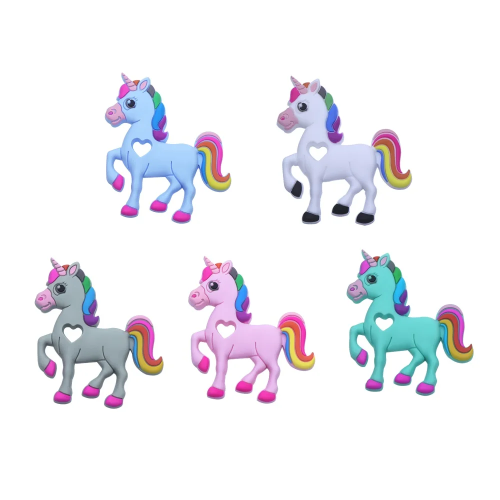 Joepada 1Pc Silicone Baby Teether Toddler Animal Koala Horse Fox Cookies Owl Silicone Beads Food Grade Toys Baby Teether