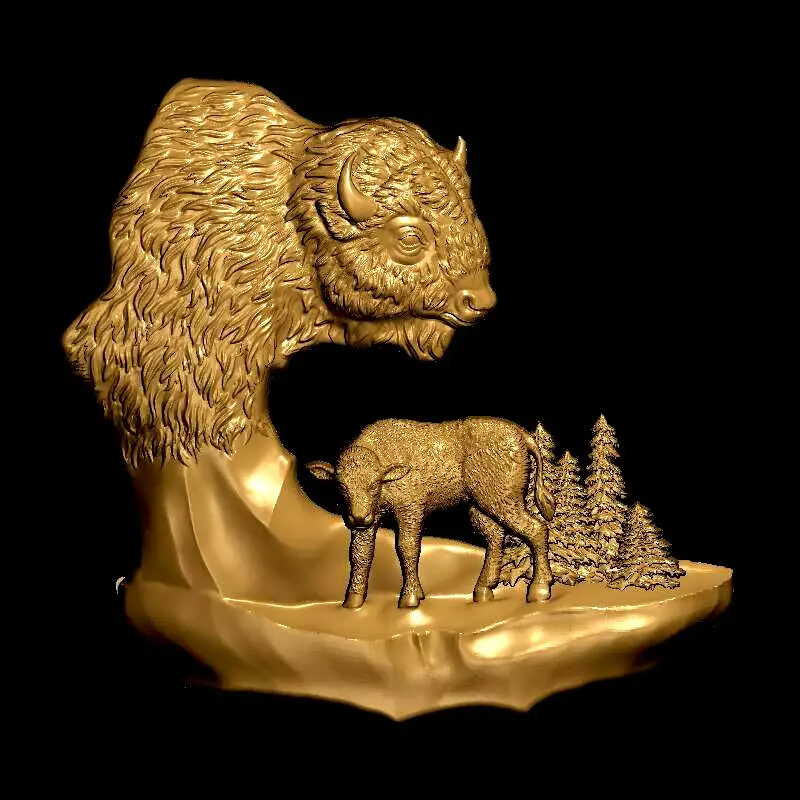 3D-рельеф Two_Bison для ЧПУ STL-роутер 3 axi гравер ArtCam Aspire animal Cut3D Vcarve | Инструменты