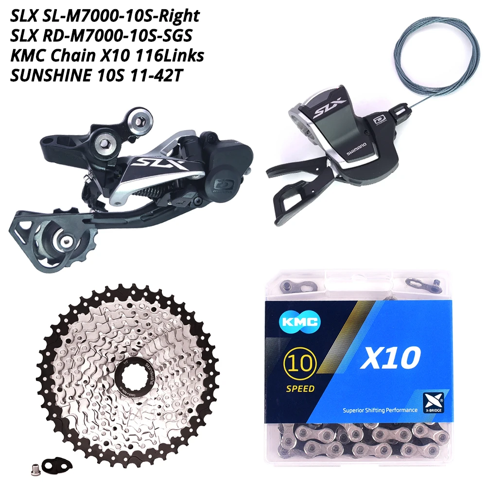 no chainring 10s 42T SLX 1X10S 10 S 10 скоростной комплект rd-m7000 sl m7000 HG81-10 11-36T CN-HG95 KMC X10 SUNSHINE 11-42T 46T 50T MOTSUV 104BCD Chainring - Цвет: no chainring 10s 42T