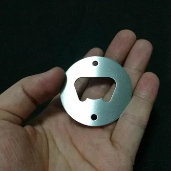 

1000pcs/lot Stainless Steel Bottle Opener Part With Countersunk Holes Round Shaped Metal Strong Polished Bottle Opener