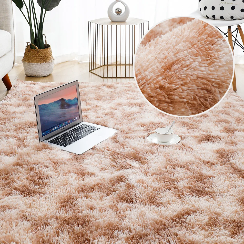 Plush Carpet Living Room Decoration Fluffy Rug Thick Bedroom Carpets Anti-Slip Floor Soft Lounge Rugs Solid Large Carpets Floor