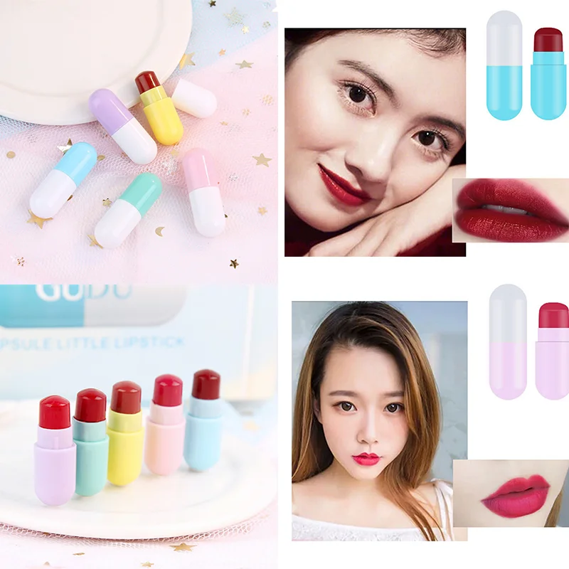 

5Pcs/set Capsule Lipstick Moisturizing Lip Gloss Capsule Lip Plumper Shiny Clear Lip Balm Mini Lip Makeup Comestics Tools