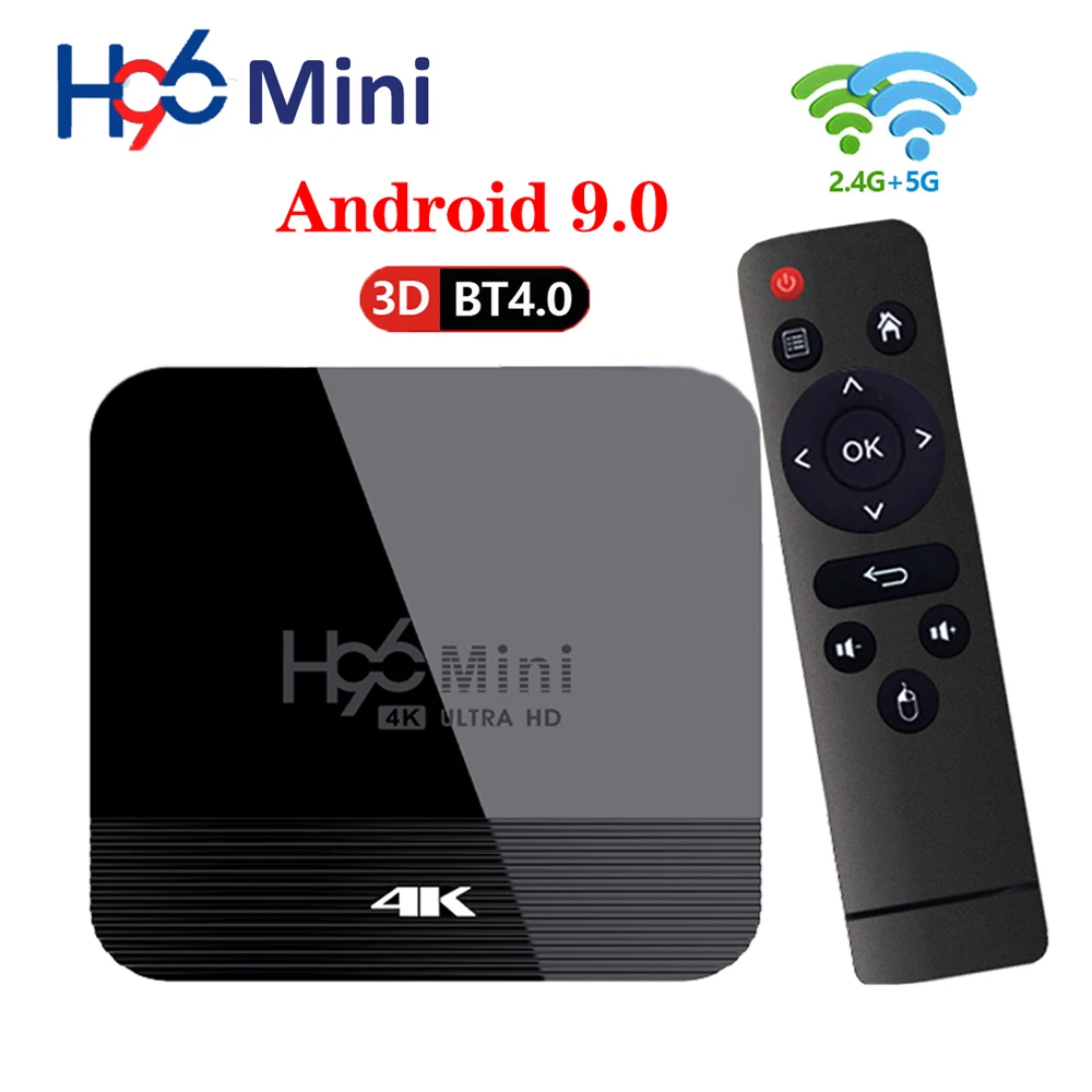 10 шт. ТВ-приставка Android 9 0 H96 Mini H8 RK3228A 1G 8G 2G 16G 4K 2 4G 5G двойной Wifi четырехъядерный