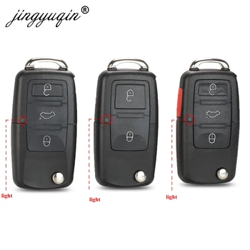 Keyforkess Uncut Blade 2/3/4 BTN pieghevole Flip Remote Key Fob Case Shell per VW Golf Passat Polo Jetta Touran Bora Sharan