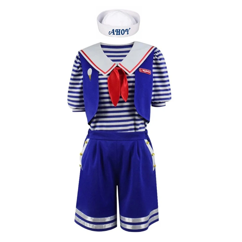 

Stranger Things Season 3 Cosplay Robin Scoops Ahoy Costume Sailor Suit Uniform Hallooween Party Set