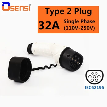 

OSENSI Type 2 EV Charging Plug 32A Single Phase 110V-250V Electric Vehicle Charger Station Female Plug EVSE IEC 62196-2