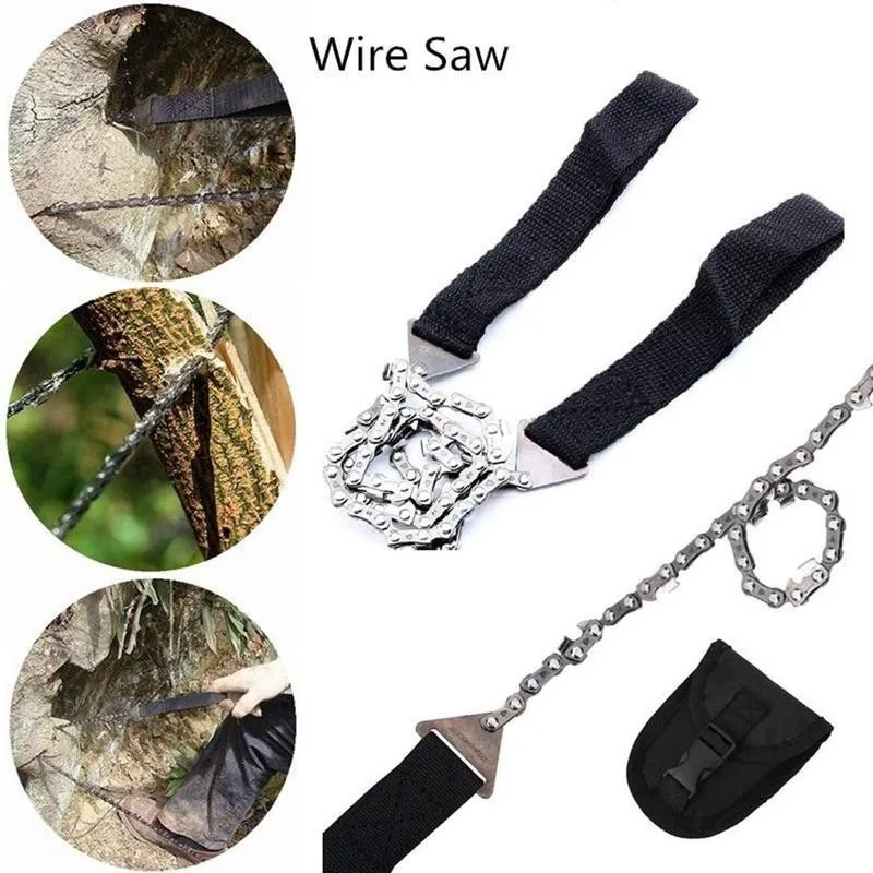 24 Inch Chain Wire Saw Portable Outdoor Travel Emergency Survival Hand Zipper Saws Garden Fast And Efficient Cutting Knife Tool |