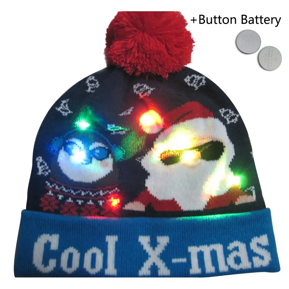 Beanie Natal LED Sweter Rajut Topi 