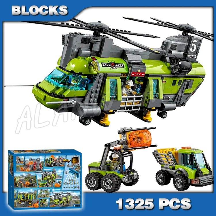 1325pcs Volcano Heavy lift Helicopter Building Blocks 10642 Assemble Brick Children Toys Compatible with Model | Игрушки и хобби