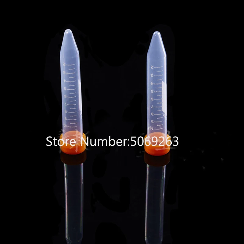 100 pieces/pack 10mL Bullet-shape Plastic Centrifuge tube Laboratory Test Tube Centrifugal