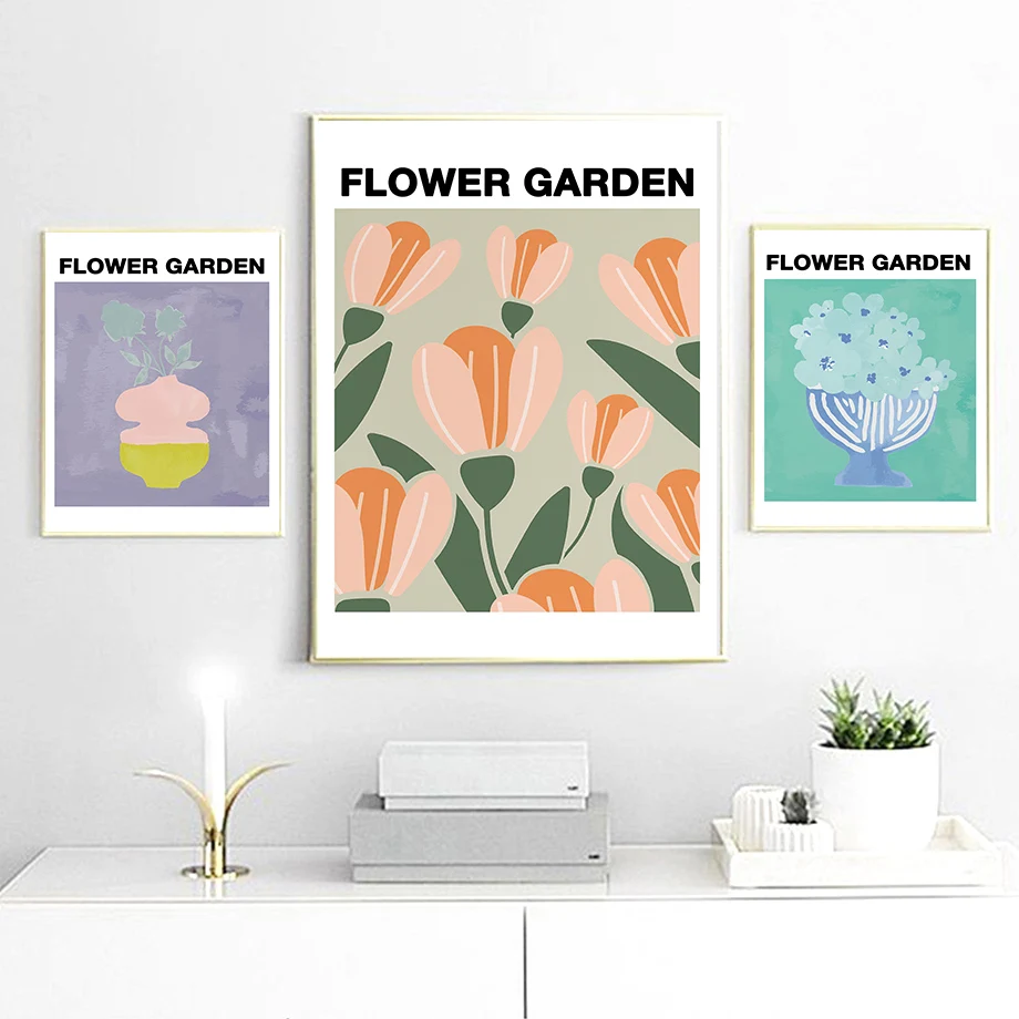 Rynek owoców kwiat ogród stokrotka tulipan obraz ścienny na płótnie Nordic plakaty i druki zdjęcia do salonu Home Decor