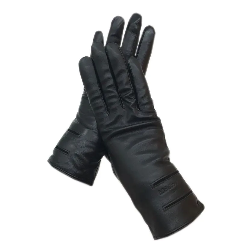 

Gloves 2020 new ladies sheepskin black leather fashion winter warmth beautiful free shipping genuine leather driving outdoor