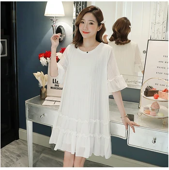 

Fashion hipster summer dress new dress in the long chiffon tide mom loose fashion pleated slim slimming pregnant women skirt