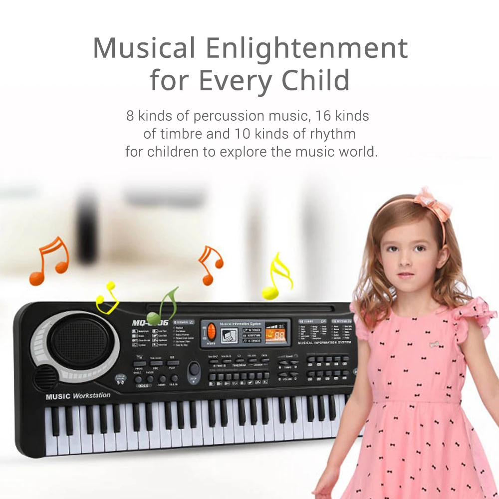 61 Keys Electronic Organ USB Digital Keyboard Piano Musical Instrument for children with Microphone