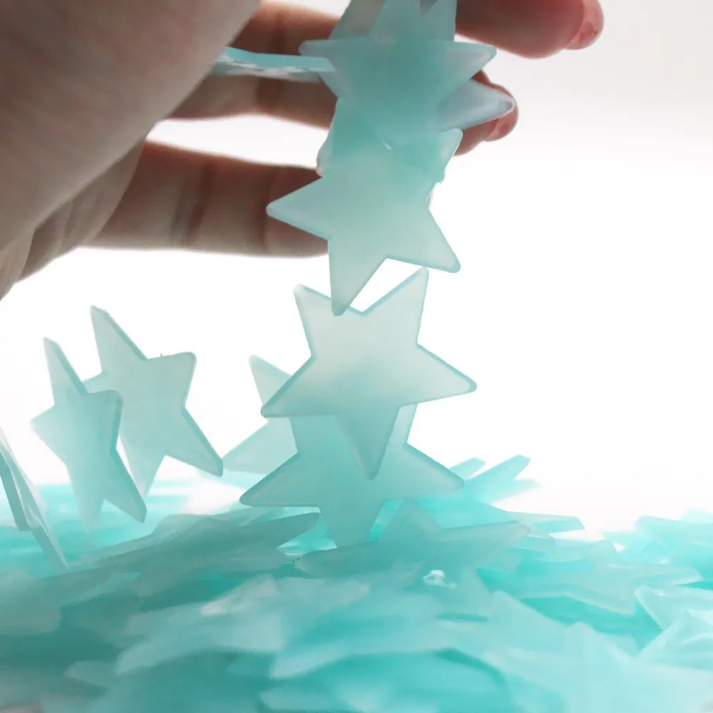 3d звезды светится в темноте настенные наклейки светящиеся флуоресцентные настенные наклейки для детей Детская комната Спальня Декор для потолка 20 шт