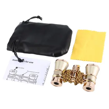 

Opera Glasses Binoculars Metal Body with Chain/Handle Optical Lens Theater Telescope Retro Design Women Girls Gift