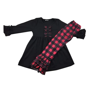 

girls winter boutique outfits ruffle long sleeve set milk silk clothing