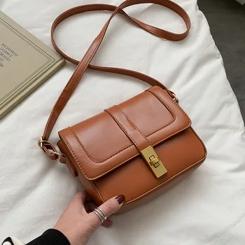 

Little fairy temperament small square bag 2020 spring new bag female retro lock female bag shoulder messenger bag