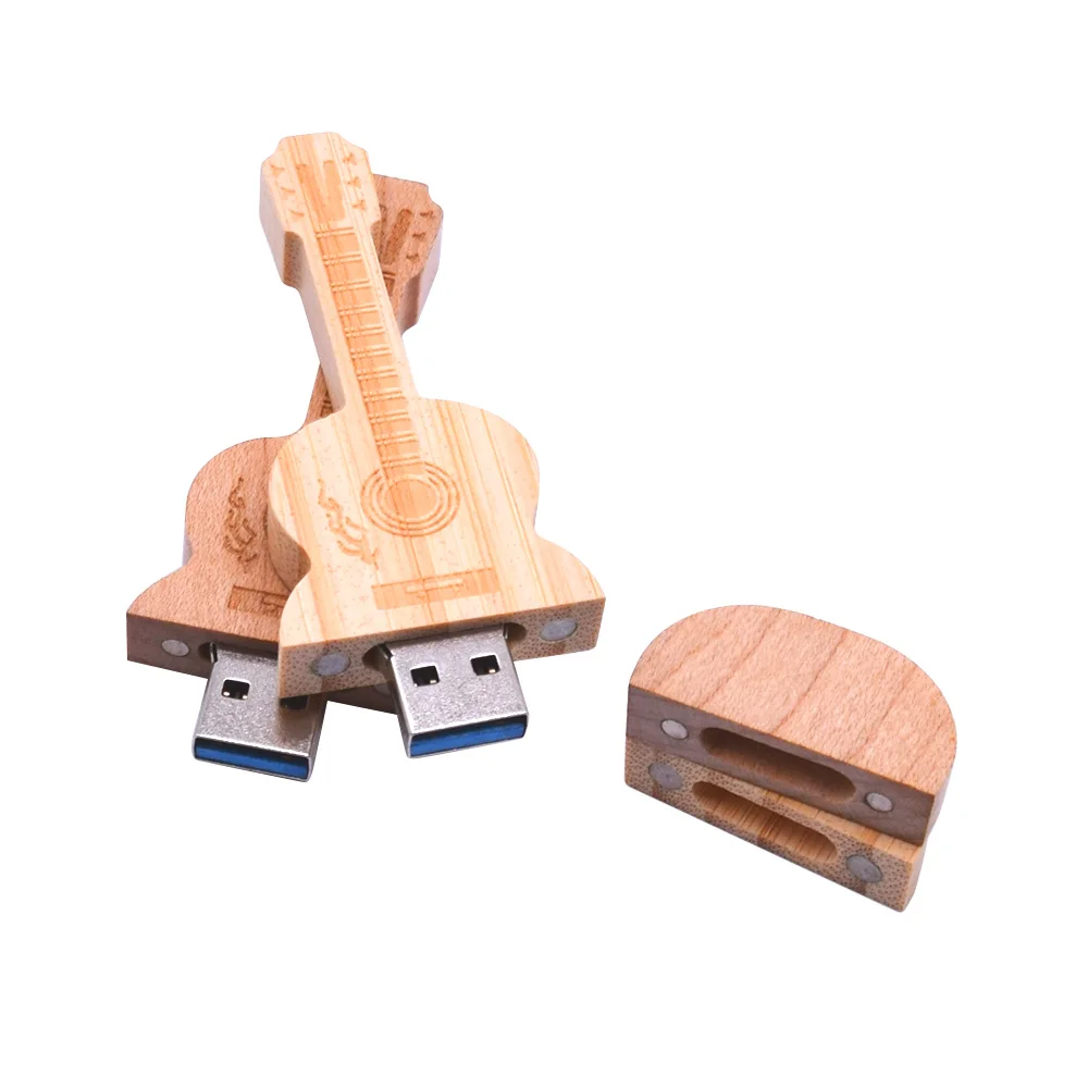 Деревянный клен и бамбук гитара Usb флэш-накопитель 3,0 флеш-накопитель 8 ГБ 16 ГБ 32 ГБ 64 Гб Память палочка для создания логотипа настроить свадебный подарок