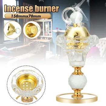 

Arabian Style Crystal Incense Burner Eid Plating Metal Incense Burner Traditional Mabkhara Fort Home Decorative Ornaments