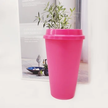 

480ML Portable Travel Coffee Cups With Lids Picnic Tourism Drink Cups Mug Plastic Cups Leakproof Water Drinking Cups Dropship