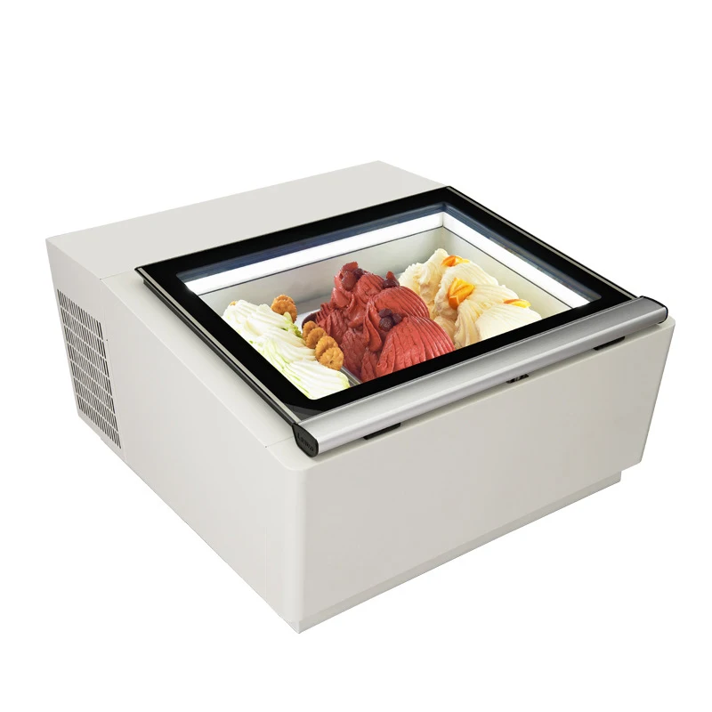 3-tray Ice Cream Display Cabinet Desktop direct cooling ice display freezer Small ice cream cabinet