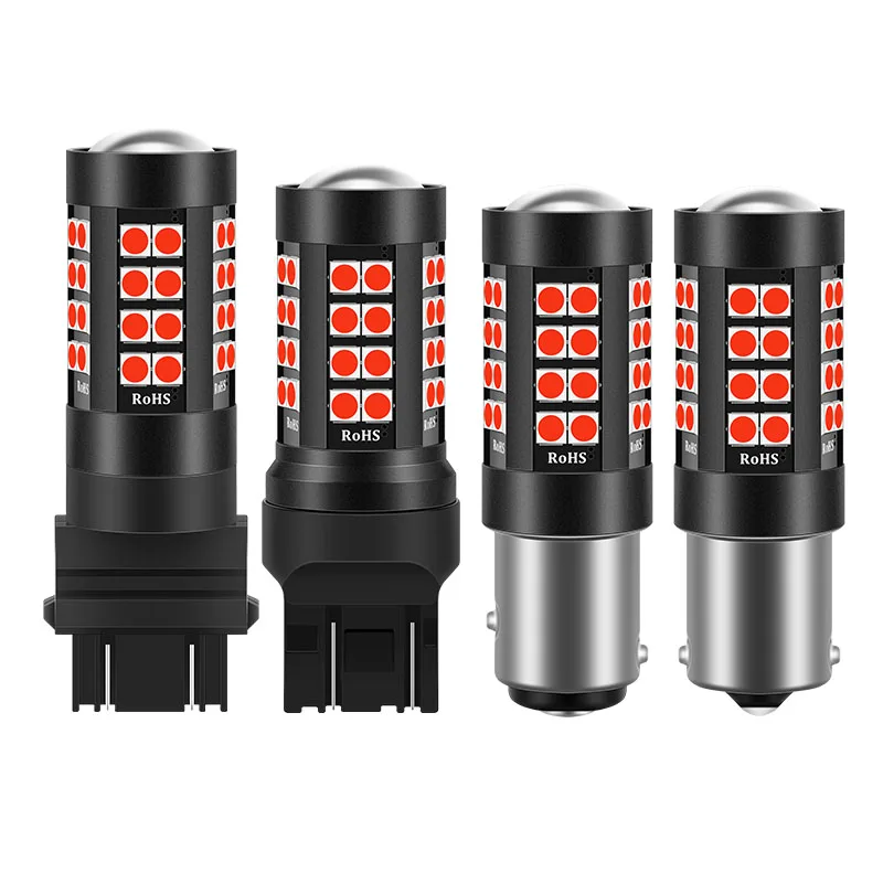 2 шт. Красная проблесковая 1156 BA15S 1157 BAY15D T25 3157 T20 7443 44SMD 3030 Автомобильный