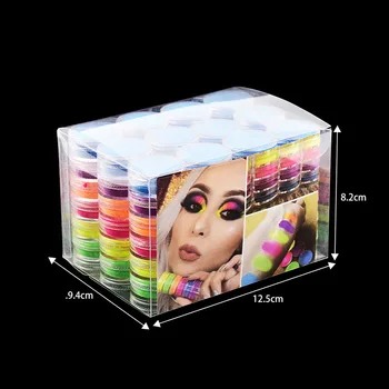 

Hot sale 6pcs/set eyeshadow powder mixed neon nail powder DIY Art matte mineral sequins shimmer sparkling eyeshadow Party makeup