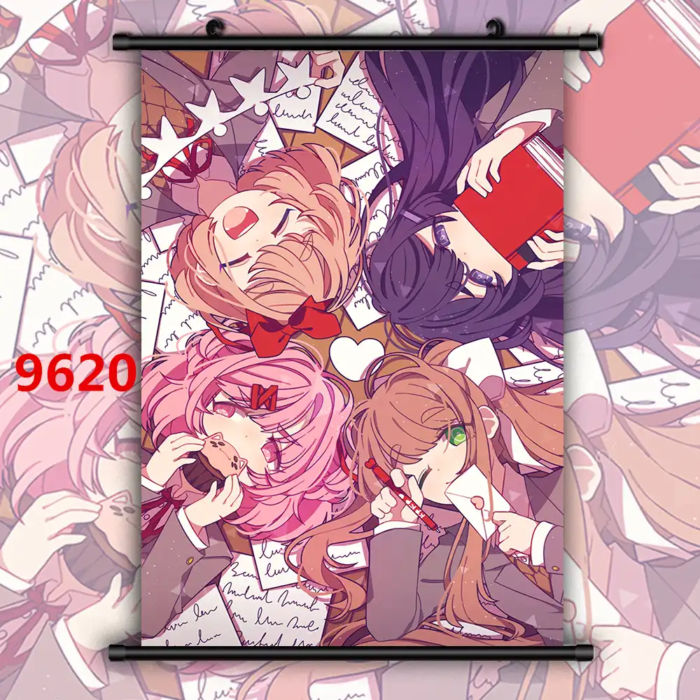 Doki Doki Literature Club Natsuki Sayori Yuri Anime Manga Hd Print Wall Poster Scroll Aliexpress